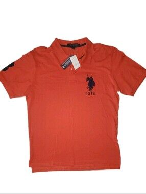 U.S. Polo Assn. Polo Men's Redish Orange with Big Pony Logo Size Large